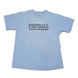 Men's Blue Football Athletic Department Short Sleeve Shirt Medium
